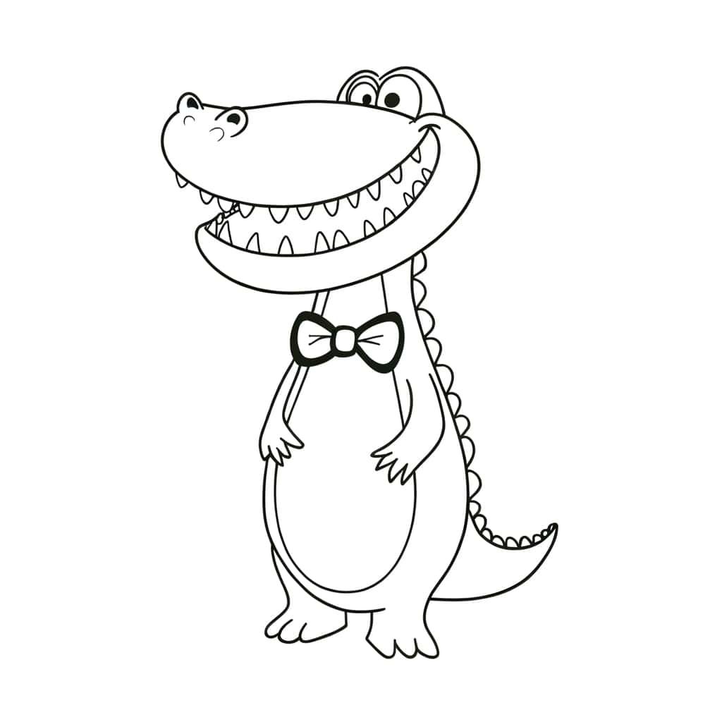 Coloriage Alligator élégant à imprimer et colorier