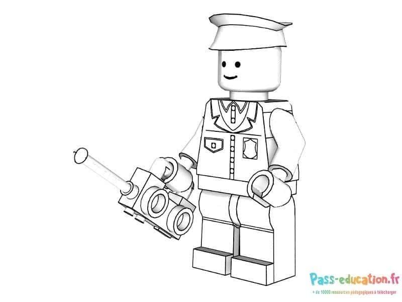 Coloriage Lego policier à imprimer et colorier