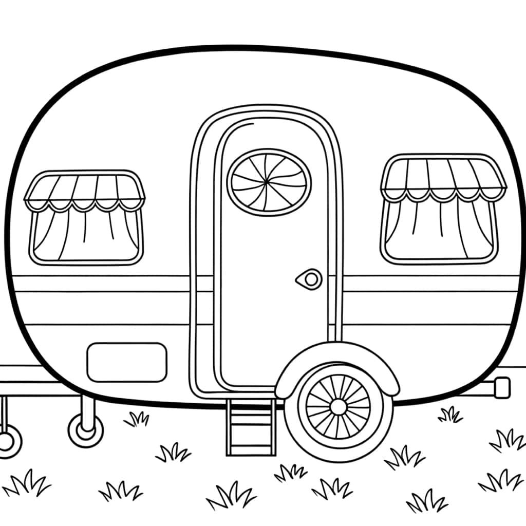 Coloriage Caravane à imprimer et colorier