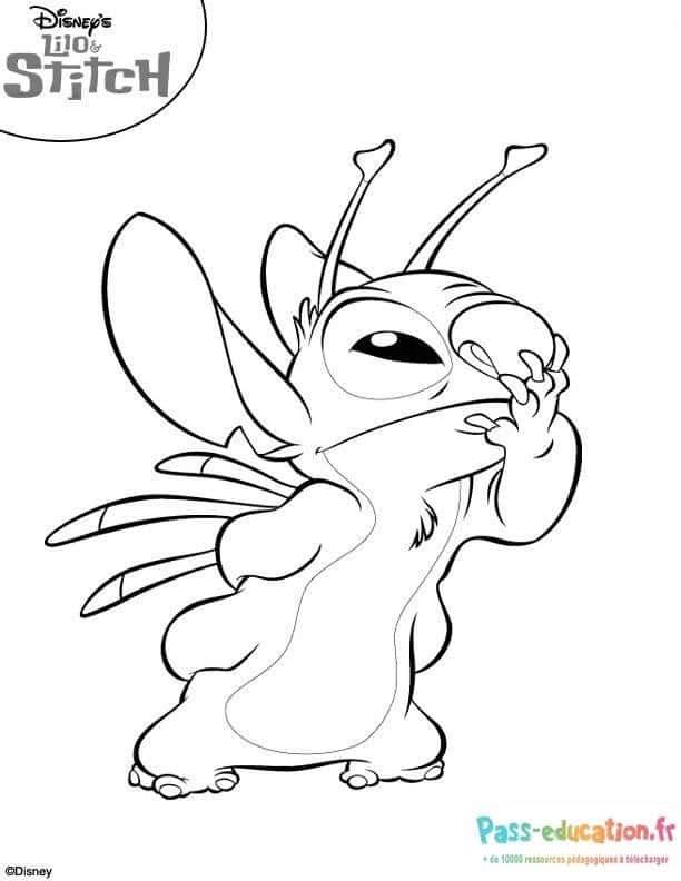 Coloriage Stitch gourmand à imprimer et colorier