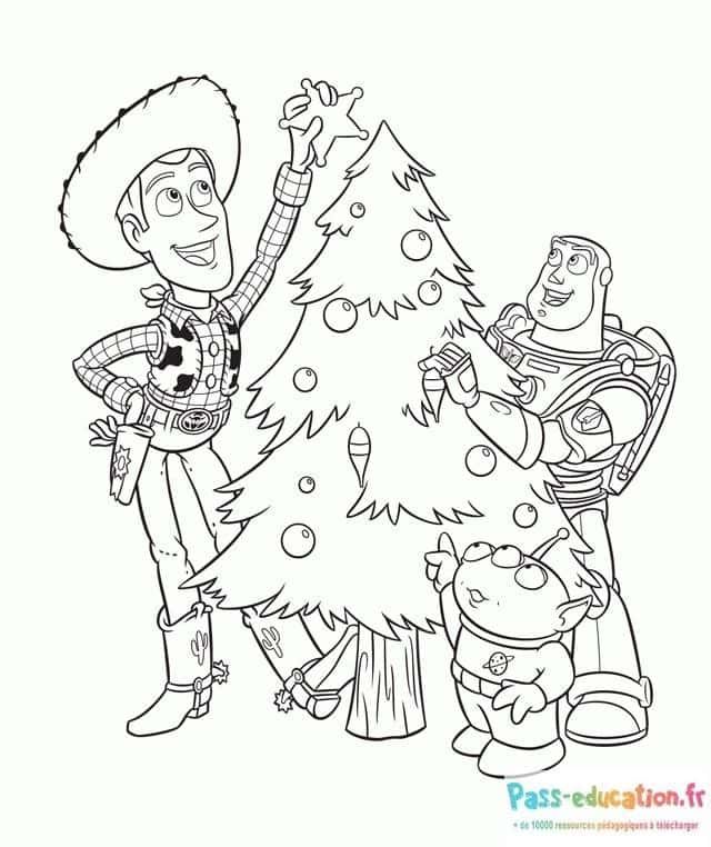 Coloriage Fête avec Toy Story à imprimer et colorier