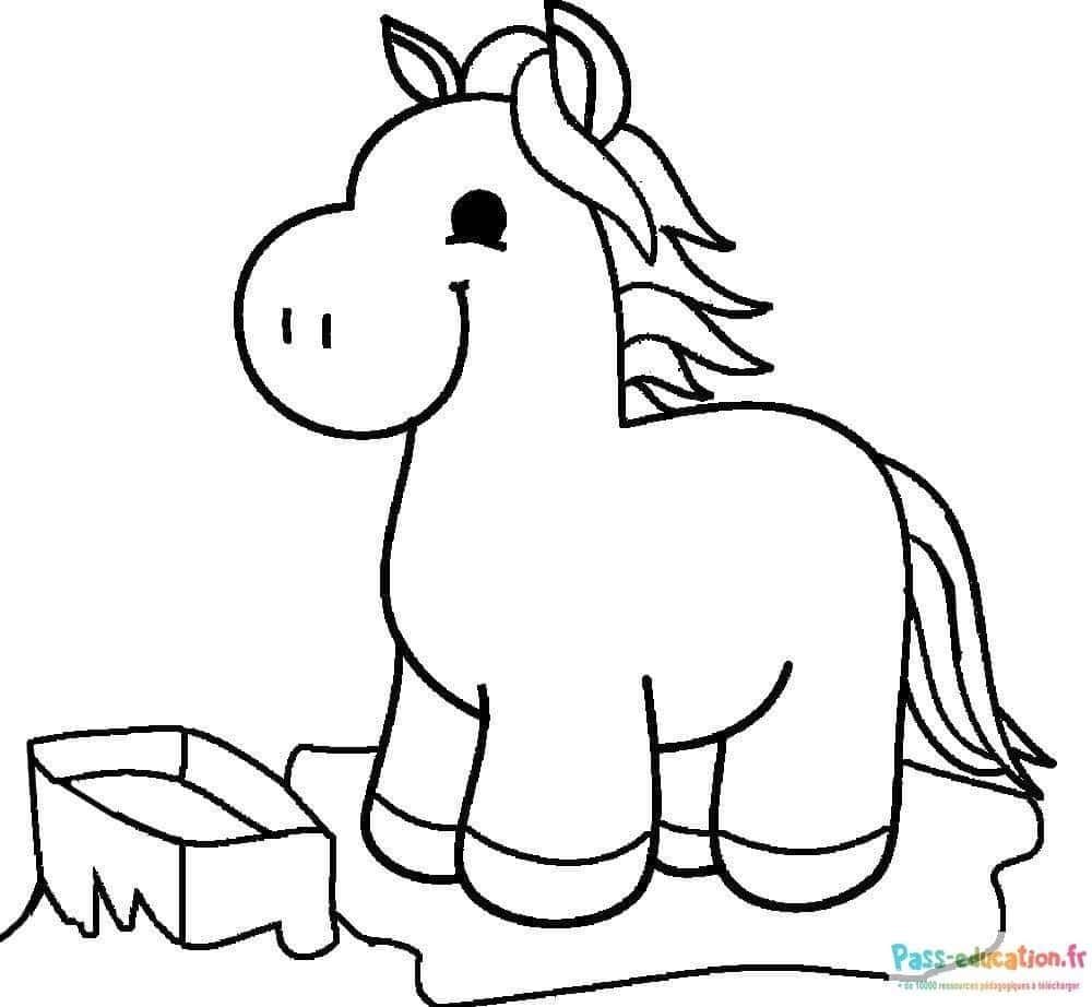 Coloriage Cheval souriant à imprimer et colorier