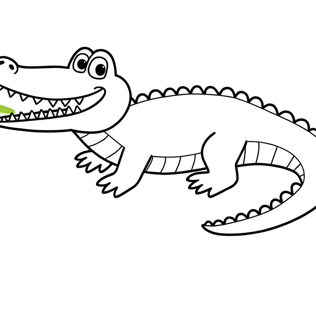 Coloriage Alligator souriant à imprimer et colorier