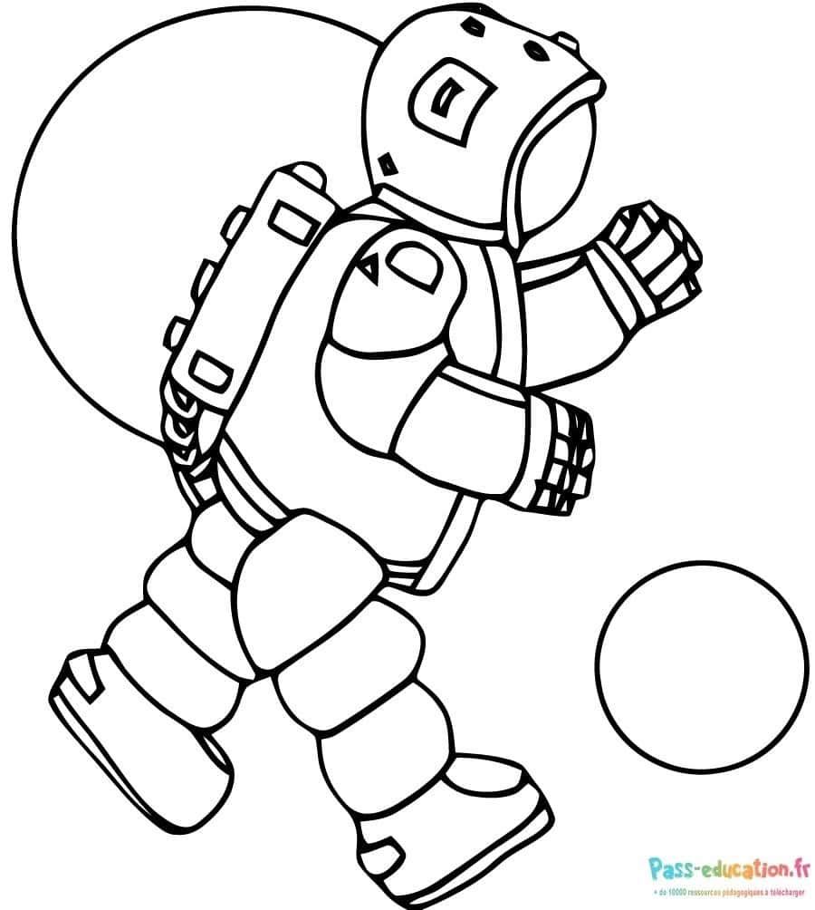 Coloriage Astronaute en apesanteur à imprimer et colorier