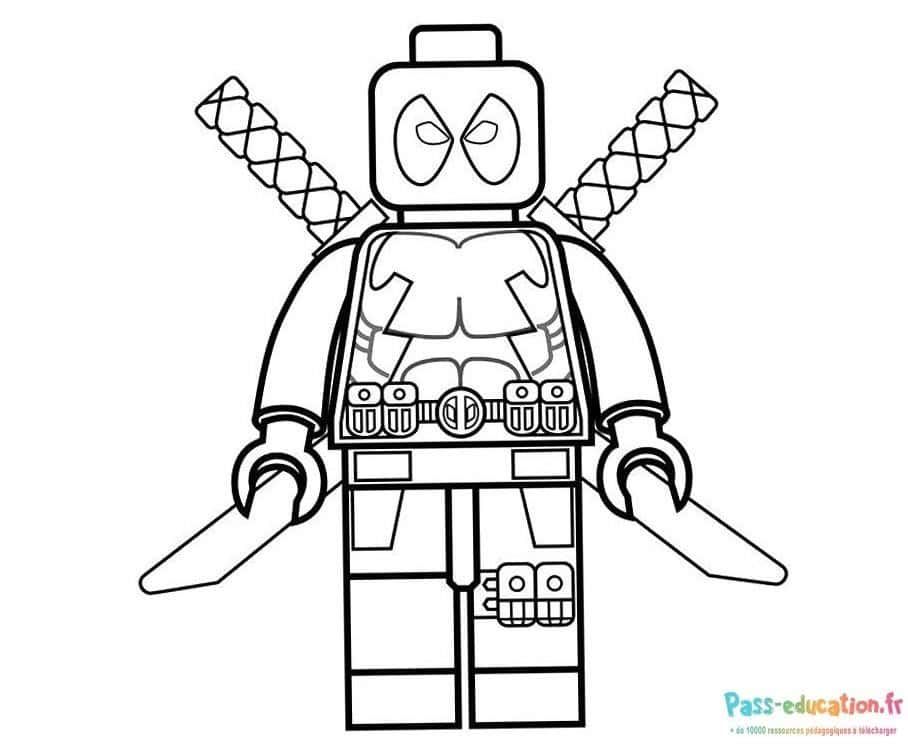 Coloriage Deadpool Lego à imprimer et colorier