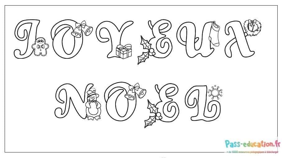 Coloriage Joyeux Noël à imprimer et colorier