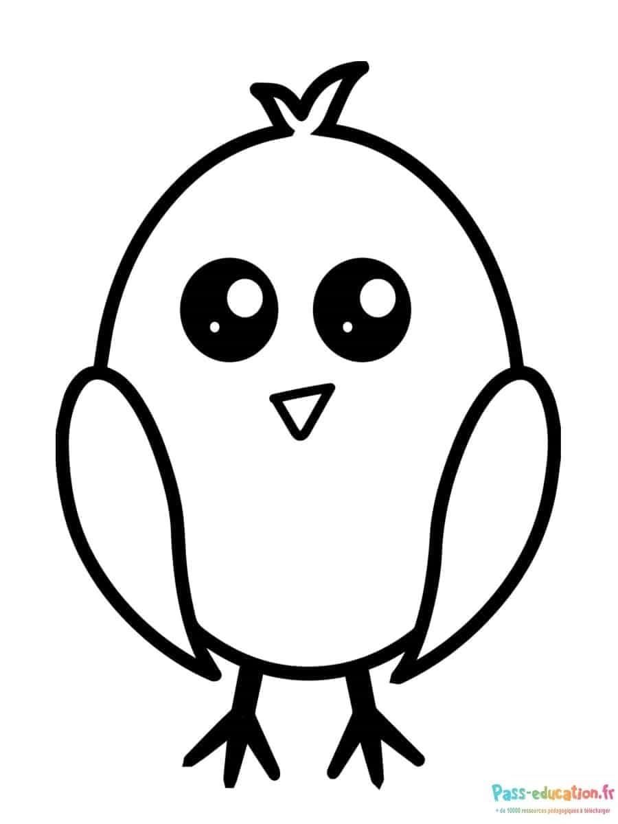 Coloriage Poussin mignon à imprimer et colorier