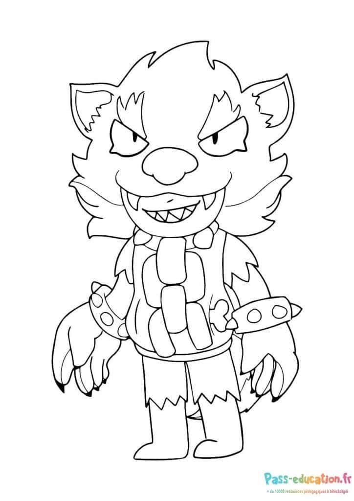 Coloriage Loup souriant à imprimer et colorier