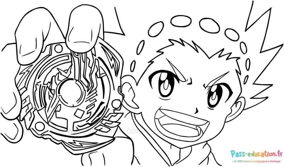Coloriage Lancement Beyblade à imprimer et colorier