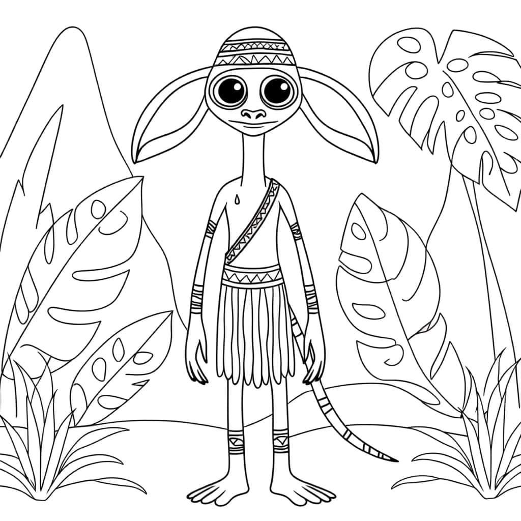 Coloriage Avatar dans la jungle à imprimer et colorier
