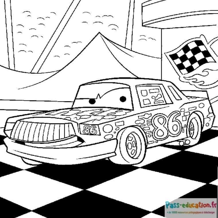 Coloriage Voiture de course à imprimer et colorier