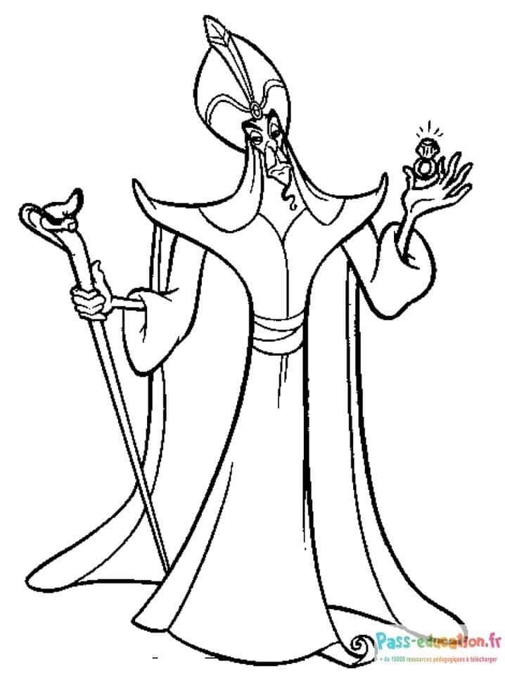 Coloriage Sorcier avec sceptre à imprimer et colorier