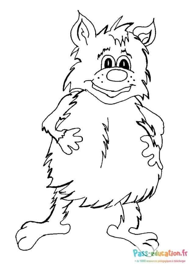 Coloriage Souris souriante à imprimer et colorier