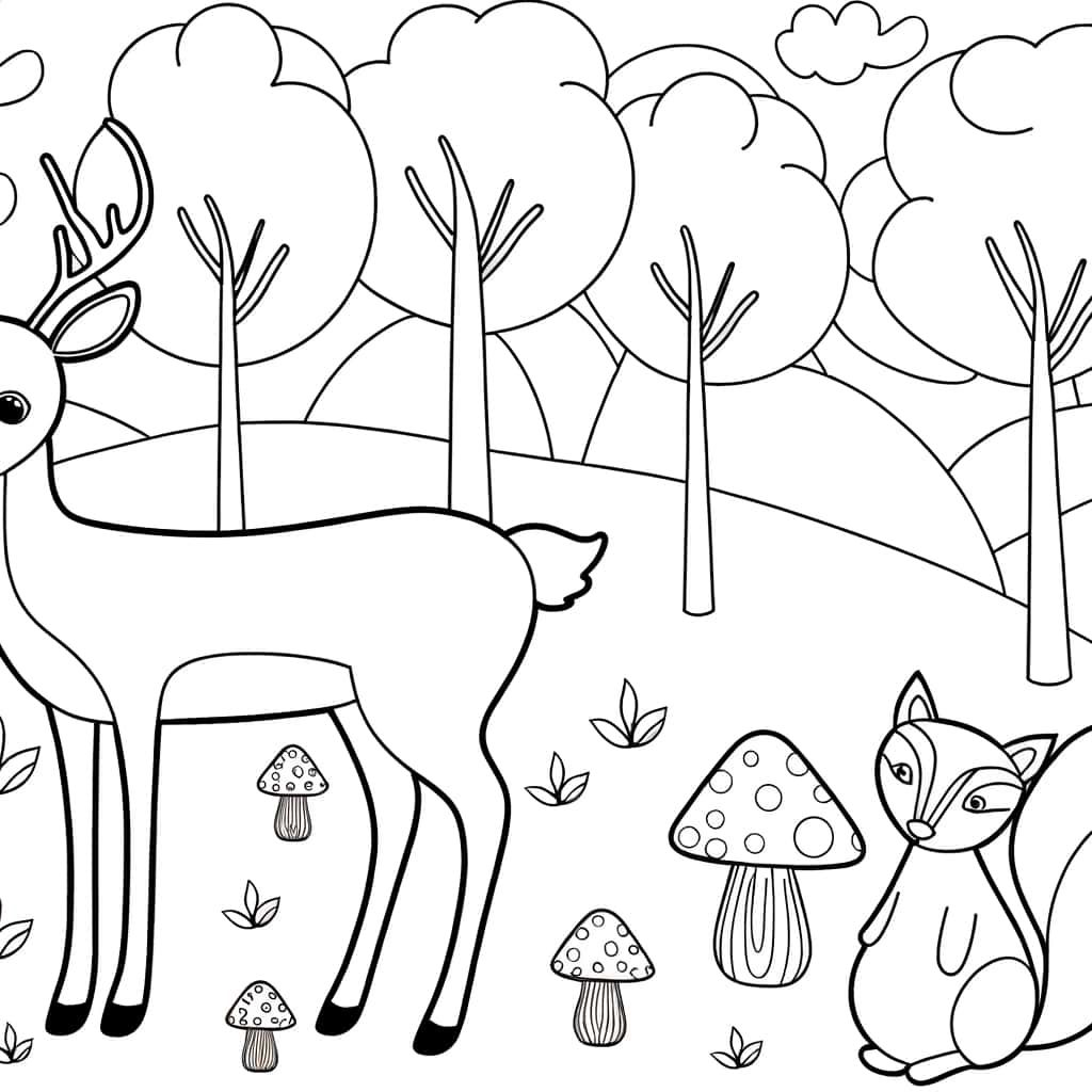 Coloriage Animaux de la forêt à imprimer et colorier