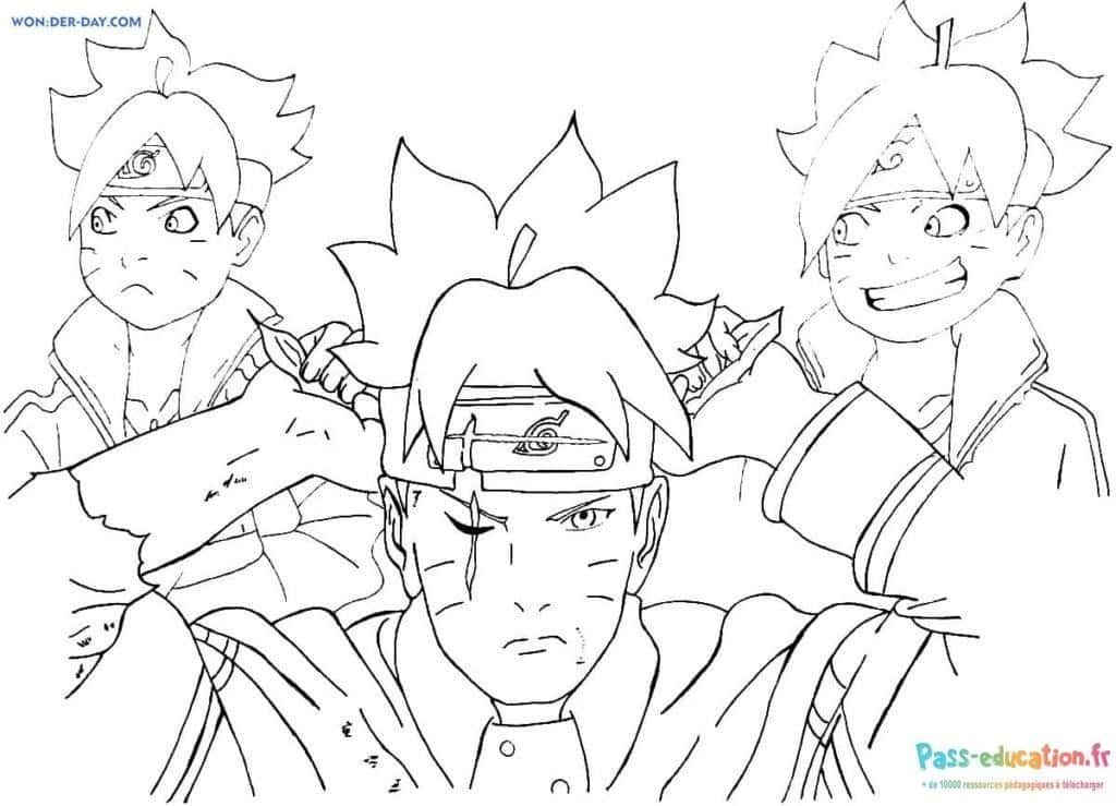 Coloriage Trois ninjas à imprimer et colorier
