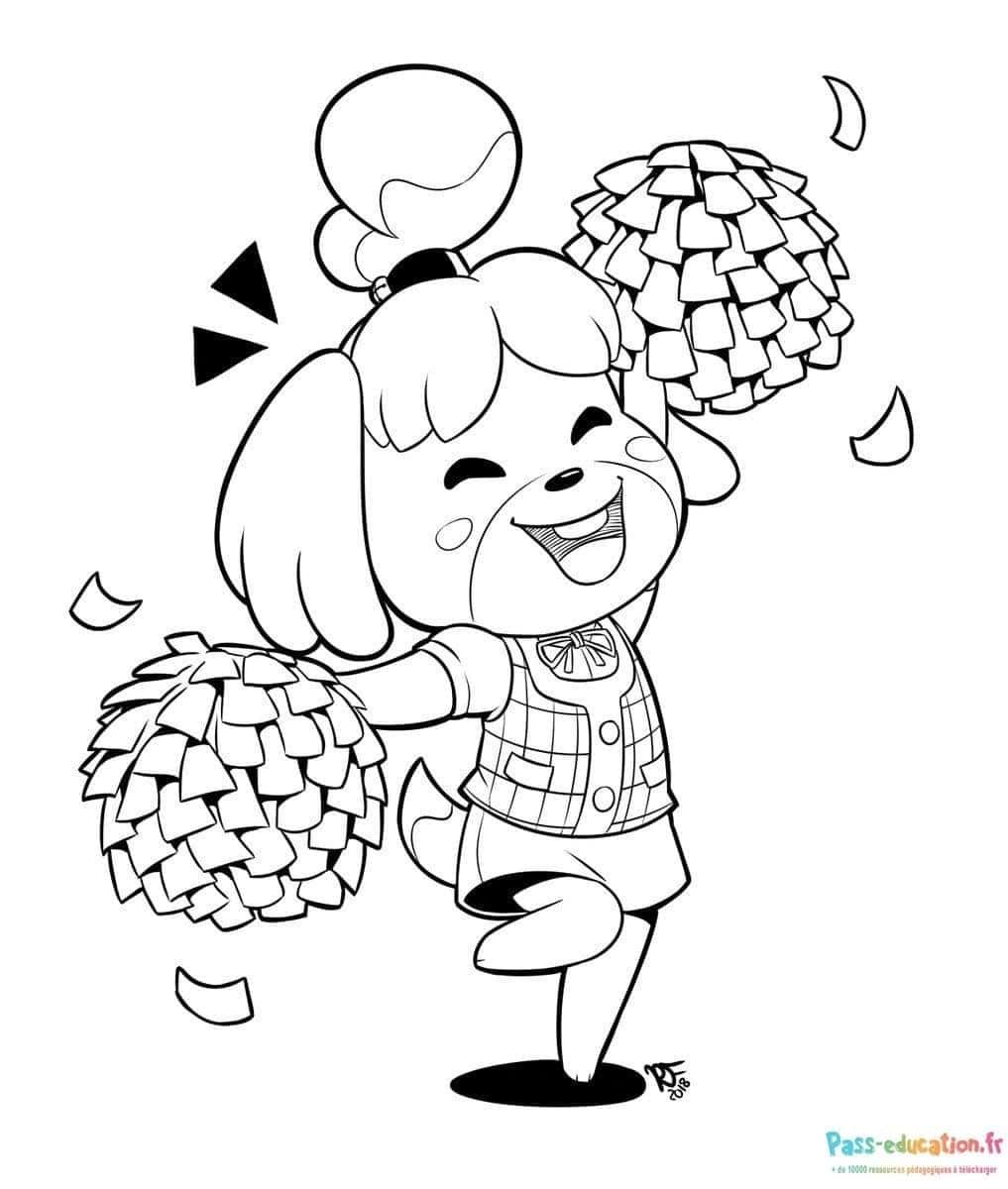 Coloriage Fête de pom-pom girl à imprimer et colorier