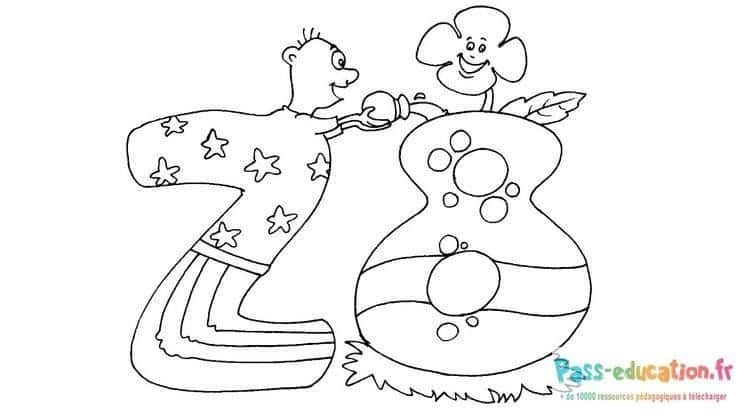 Coloriage Jeux de chiffres à imprimer et colorier
