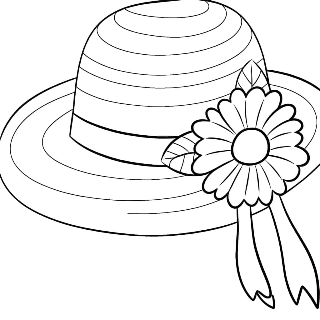 Coloriage Chapeau à ruban à imprimer et colorier