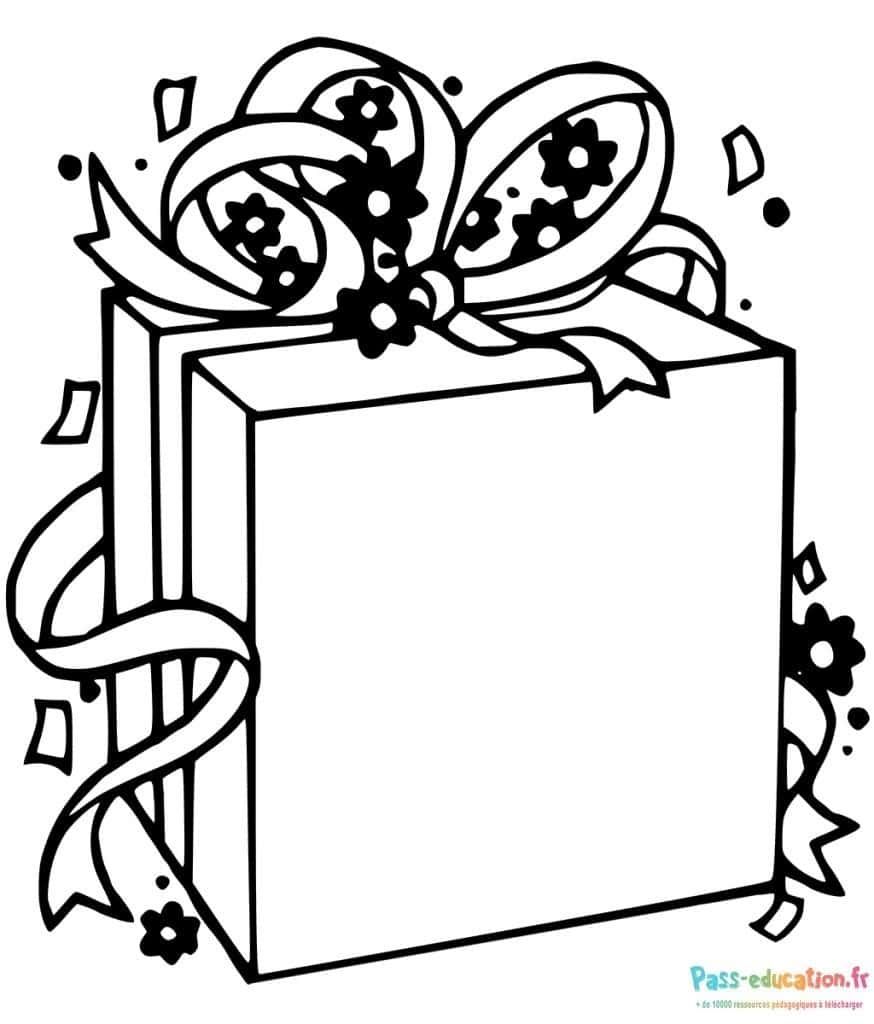 Coloriage Cadeau à décorer à imprimer et colorier