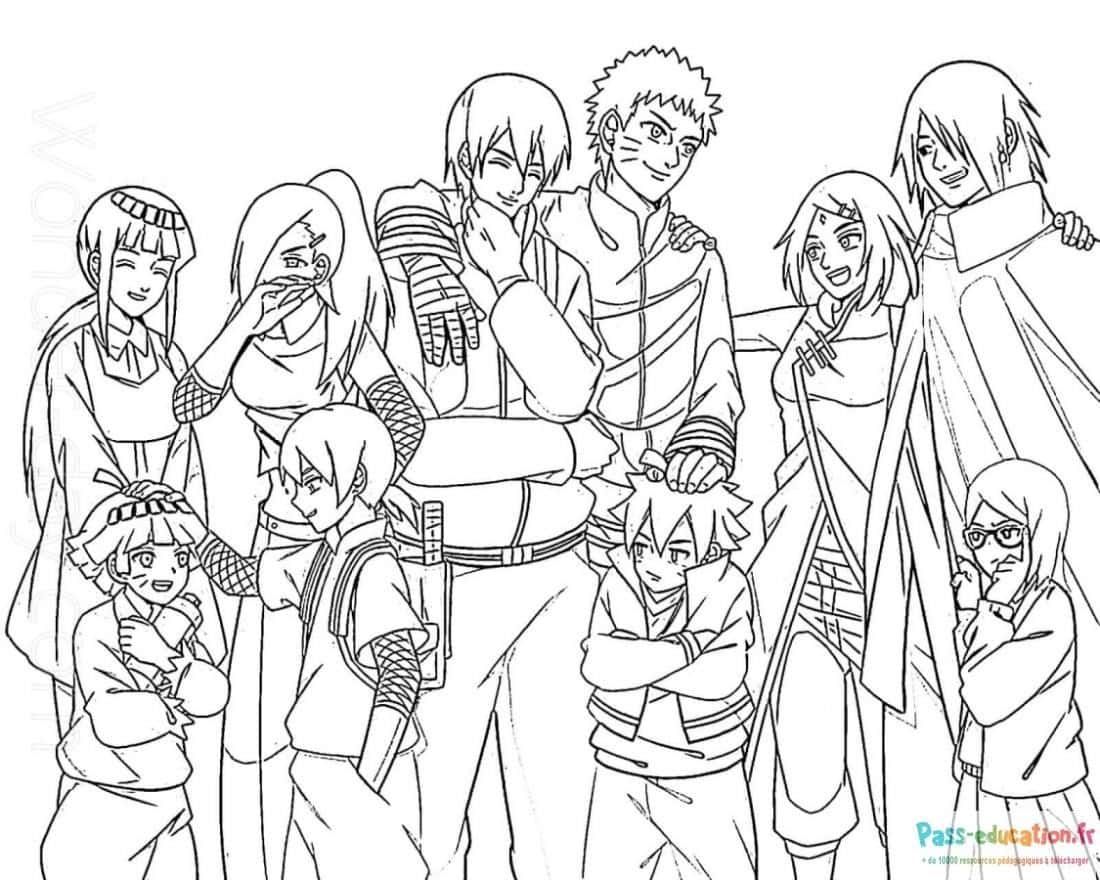 Coloriage Famille Ninja à imprimer et colorier