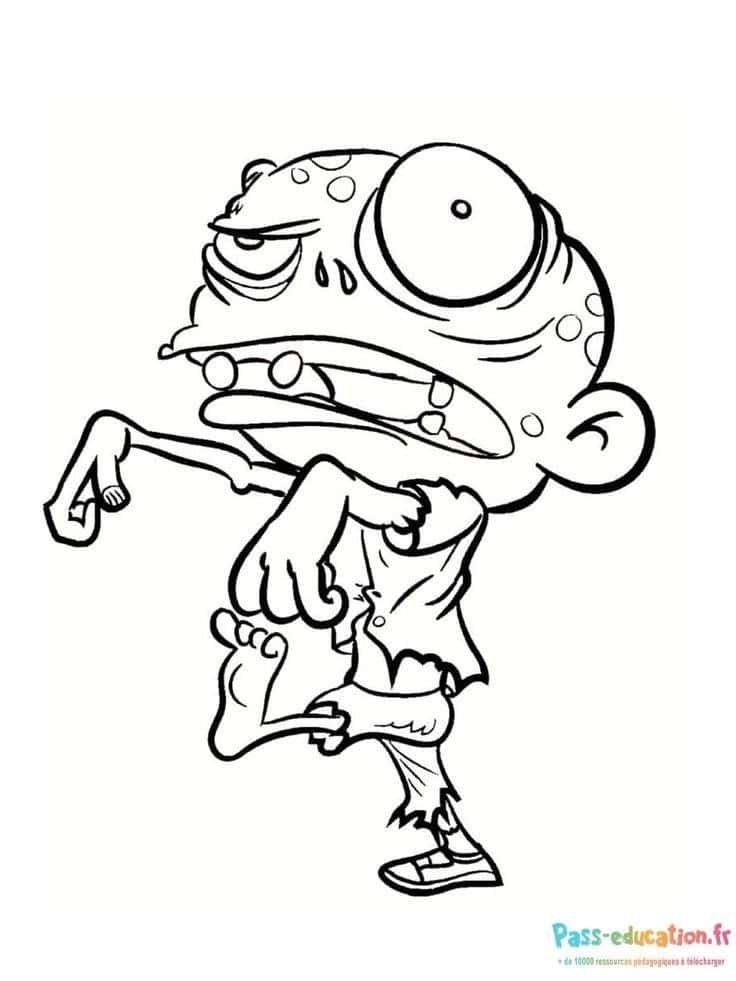 Coloriage Zombie décontracté à imprimer et colorier