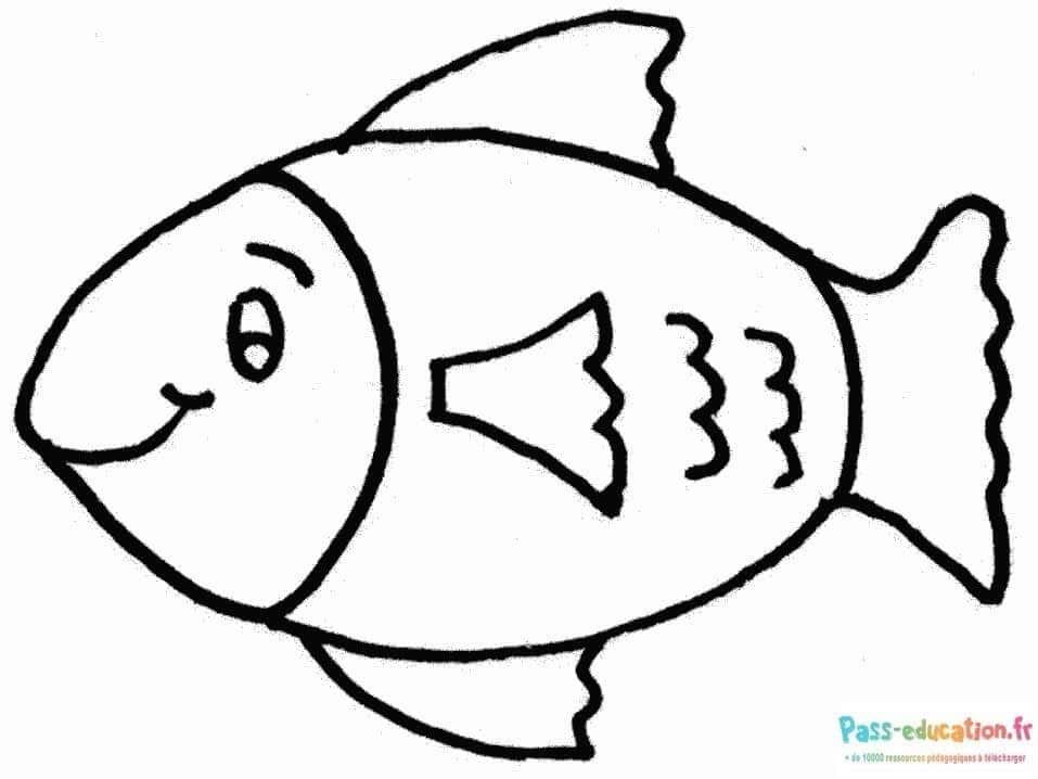 Coloriage Poisson souriant à imprimer et colorier