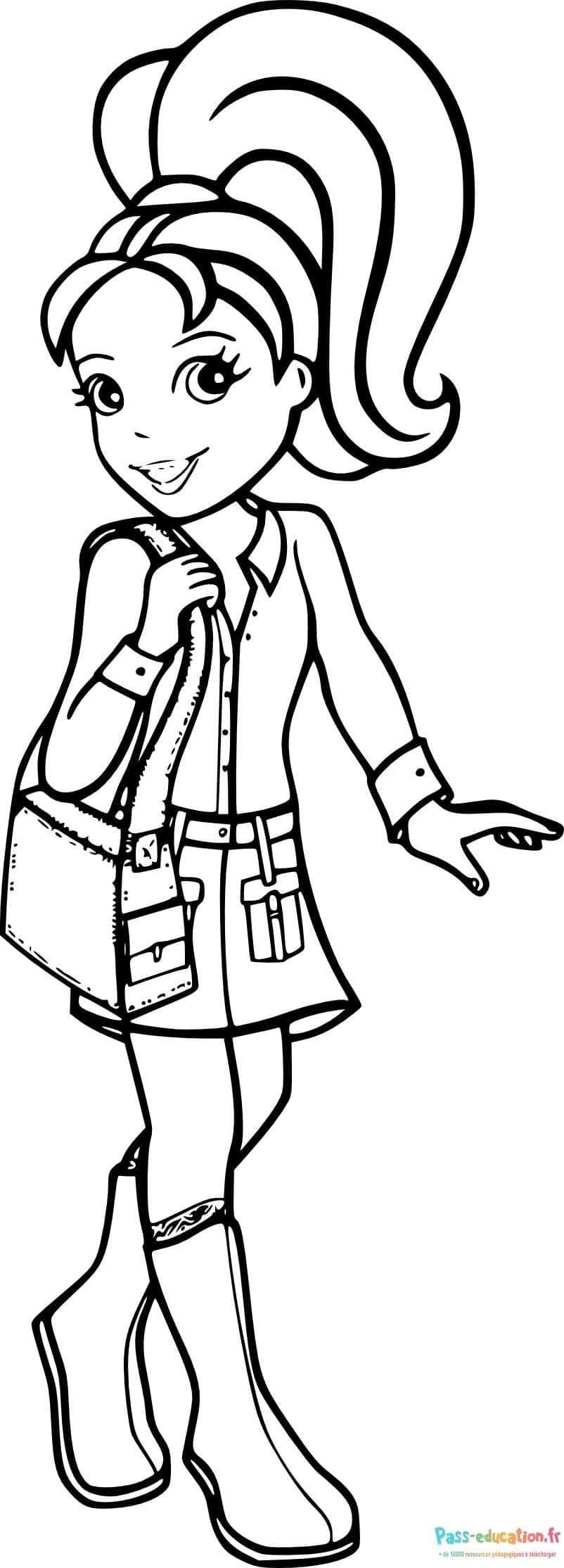Coloriage Polly Pocket stylée à imprimer et colorier