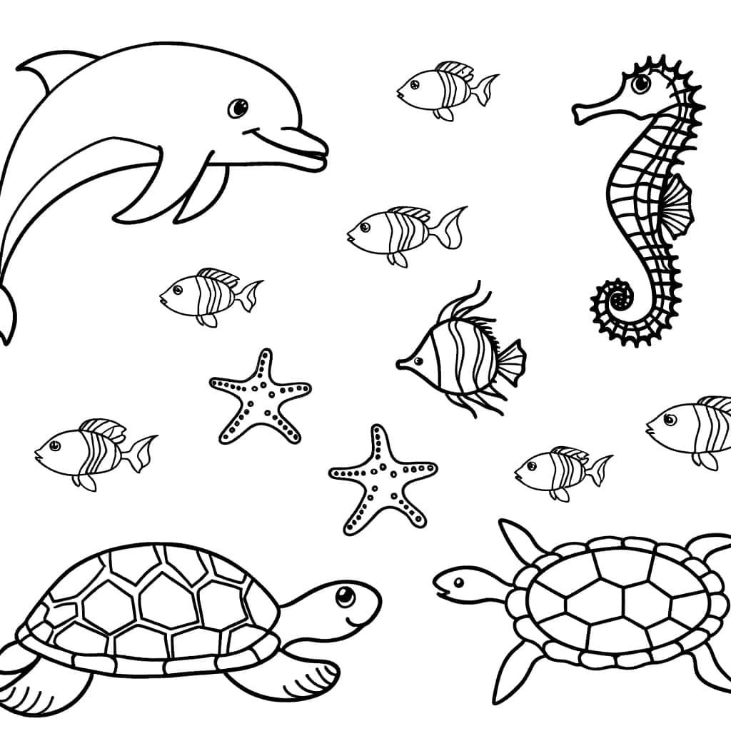 Coloriage Animaux marins à imprimer et colorier