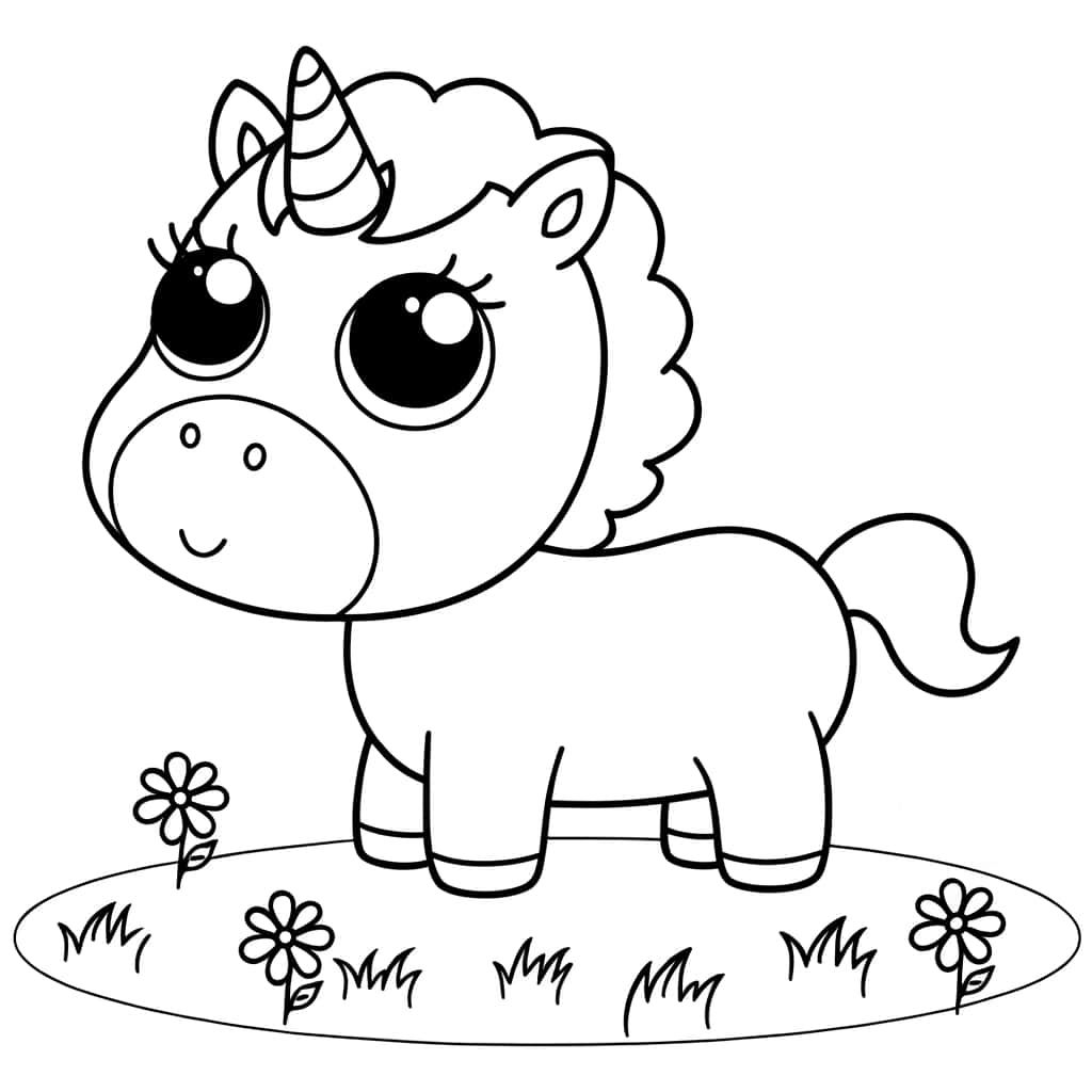 Coloriage Bébé Licorne à imprimer et colorier