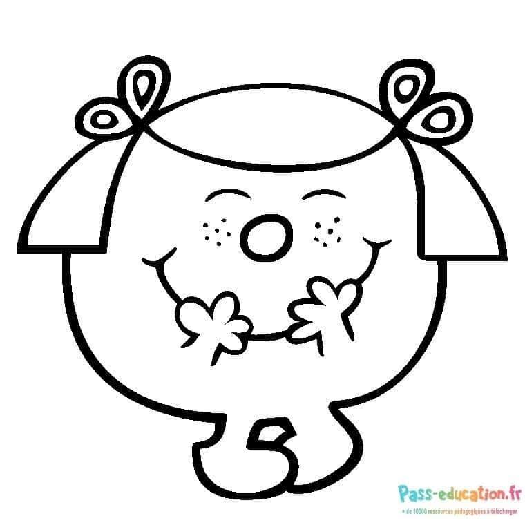 Coloriage Madame Bonheur à imprimer et colorier