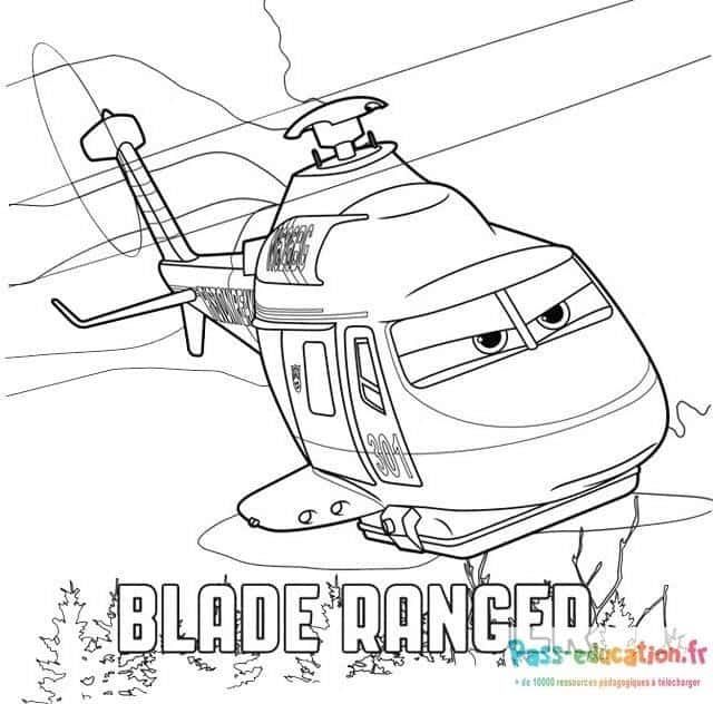 Coloriage Hélicoptère Blade Ranger à imprimer et colorier