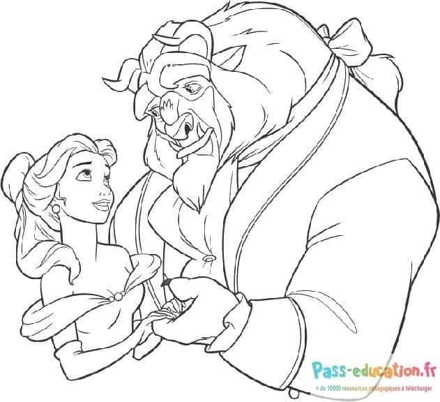 Coloriage Belle et la Bête à imprimer et colorier