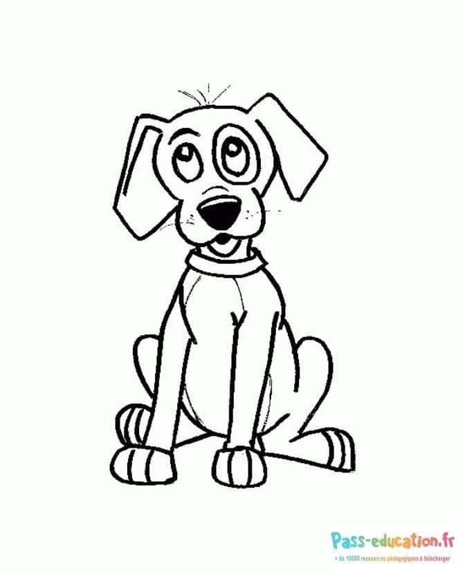 Coloriage Chien attentif à imprimer et colorier
