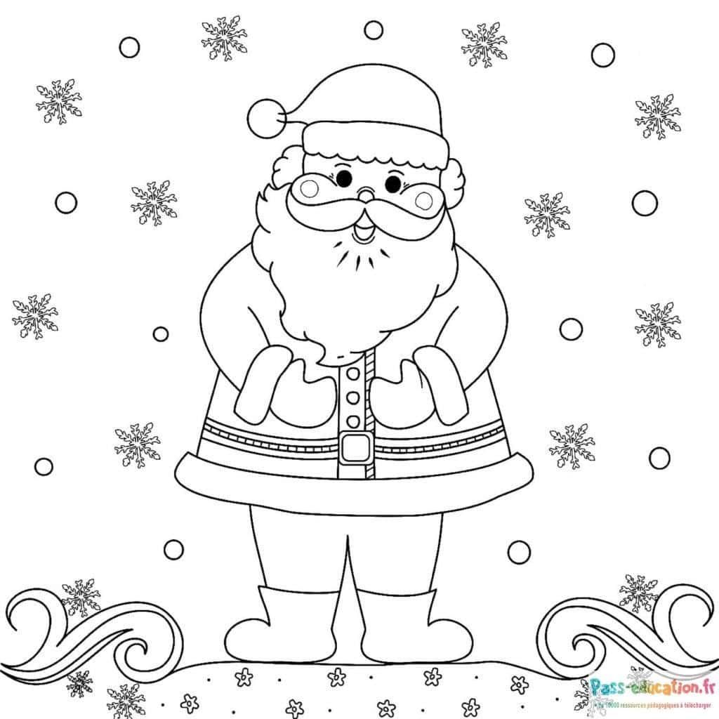Coloriage Père Noël à imprimer et colorier