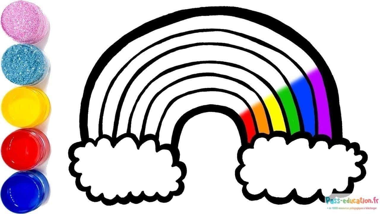 Coloriage Arc-en-ciel magique à imprimer et colorier