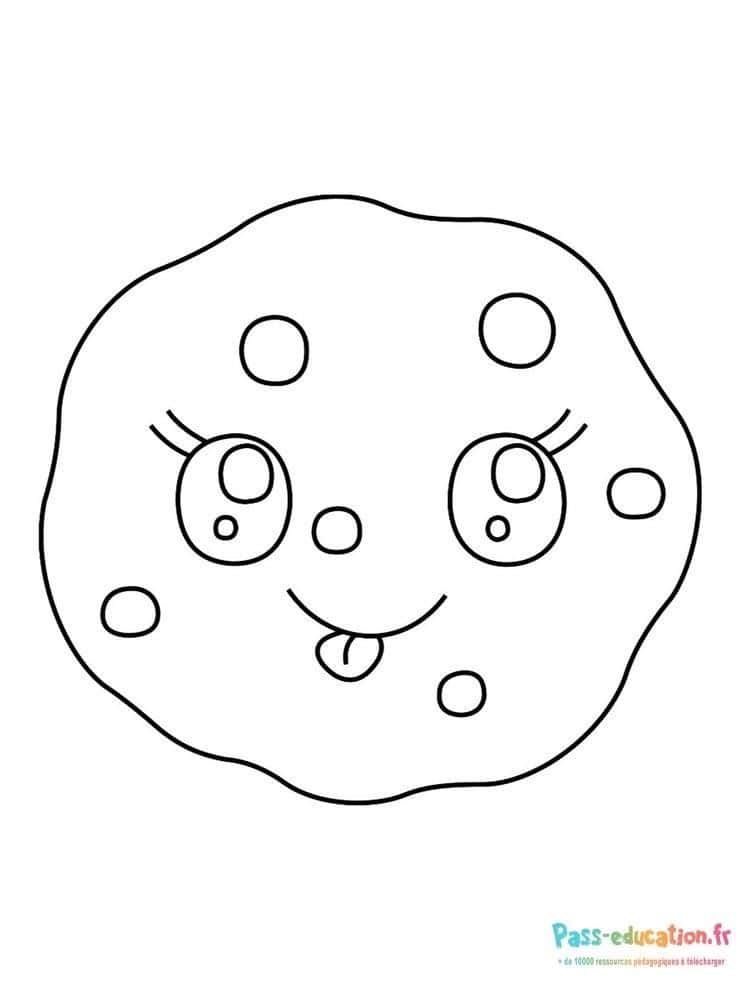 Coloriage Cookie souriant à imprimer et colorier