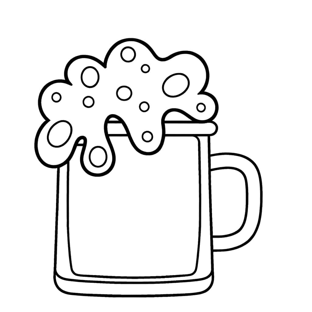 Coloriage Chope de bière à imprimer et colorier