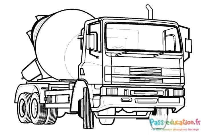 Coloriage Camion toupie à imprimer et colorier