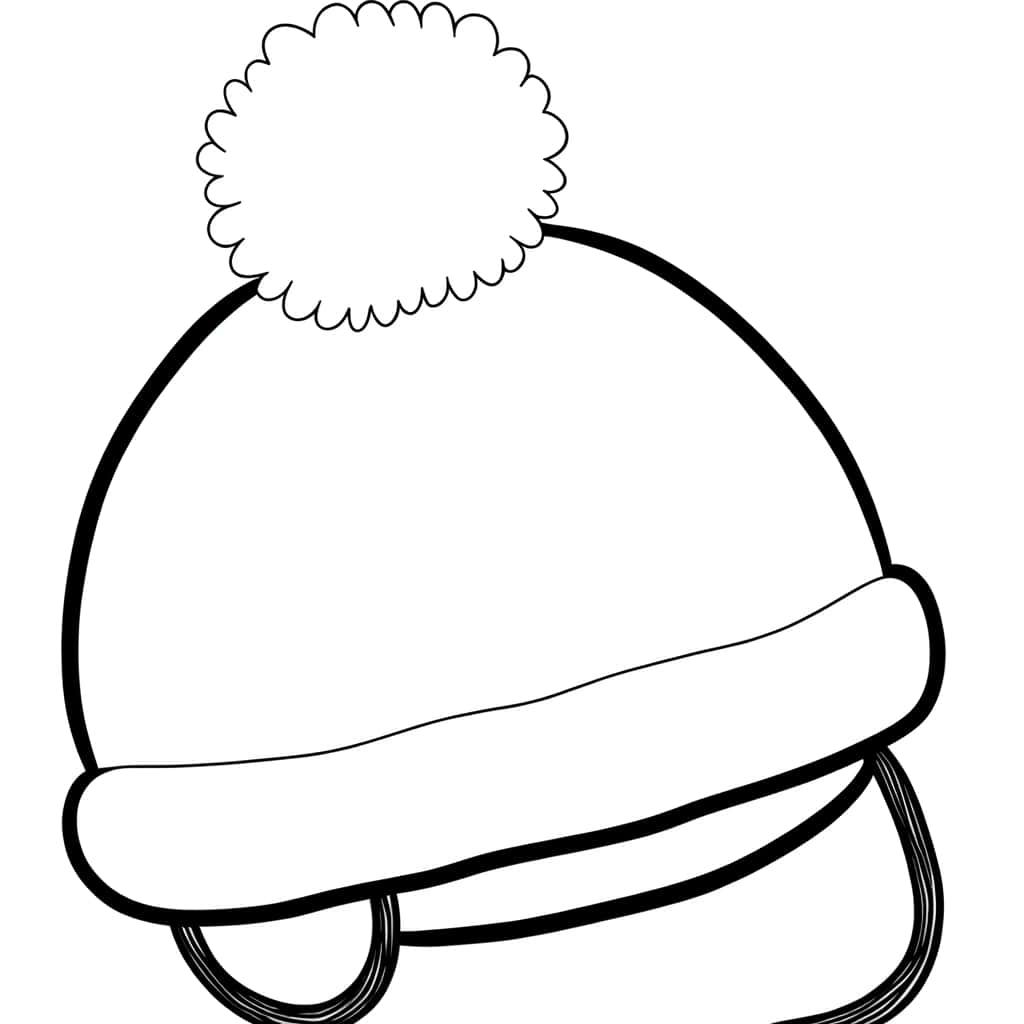 Coloriage Bonnet avec pompon à imprimer et colorier