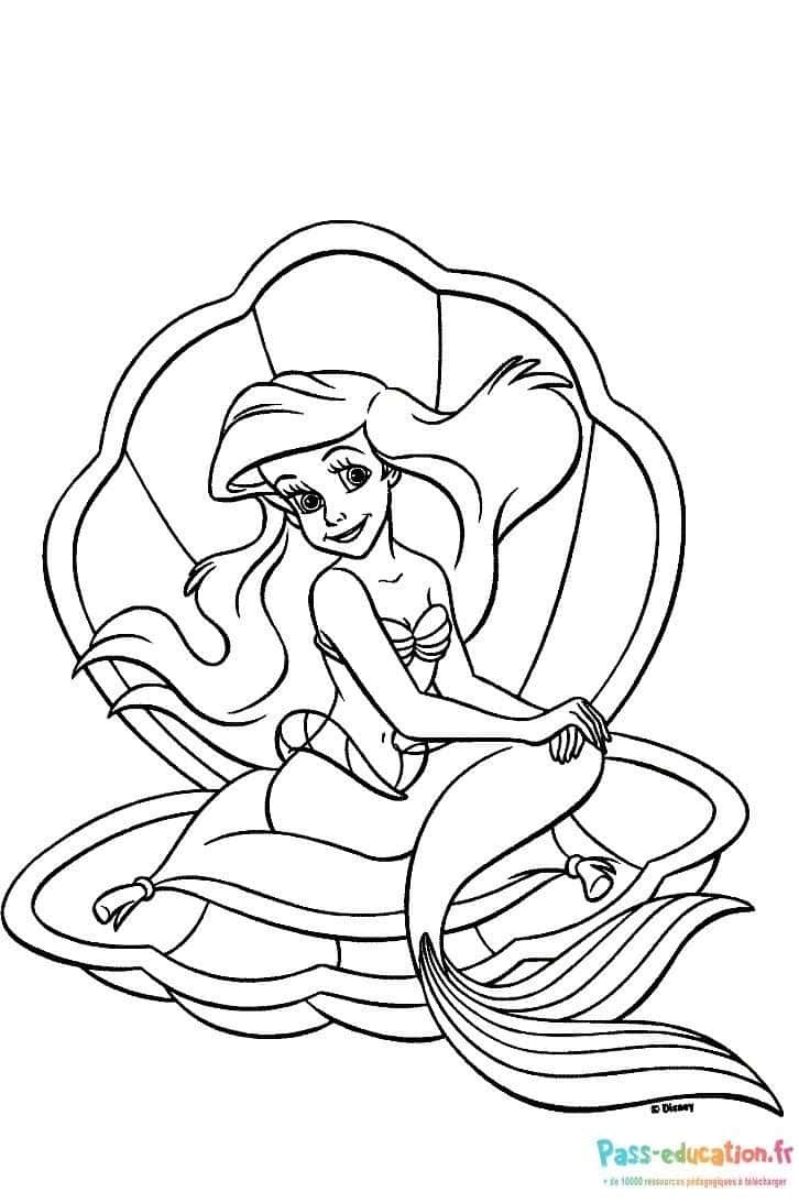 Coloriage Sirène joyeuse à imprimer et colorier