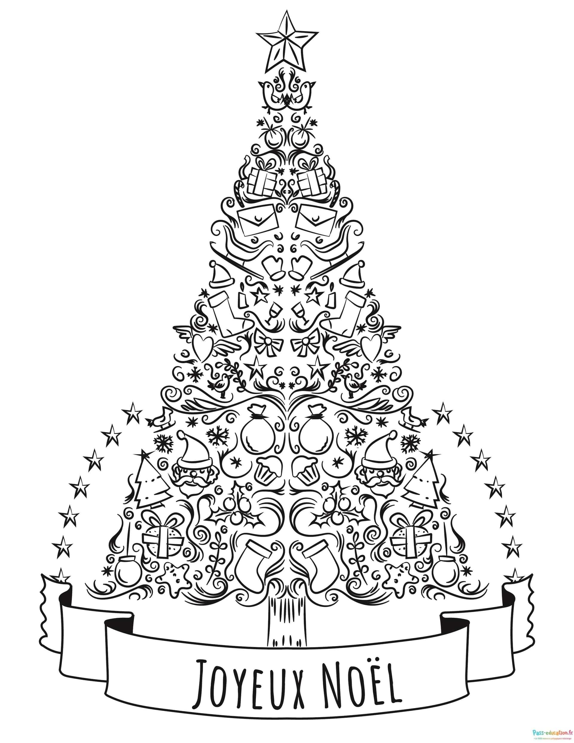 Coloriage Joyeux Noël à imprimer et colorier