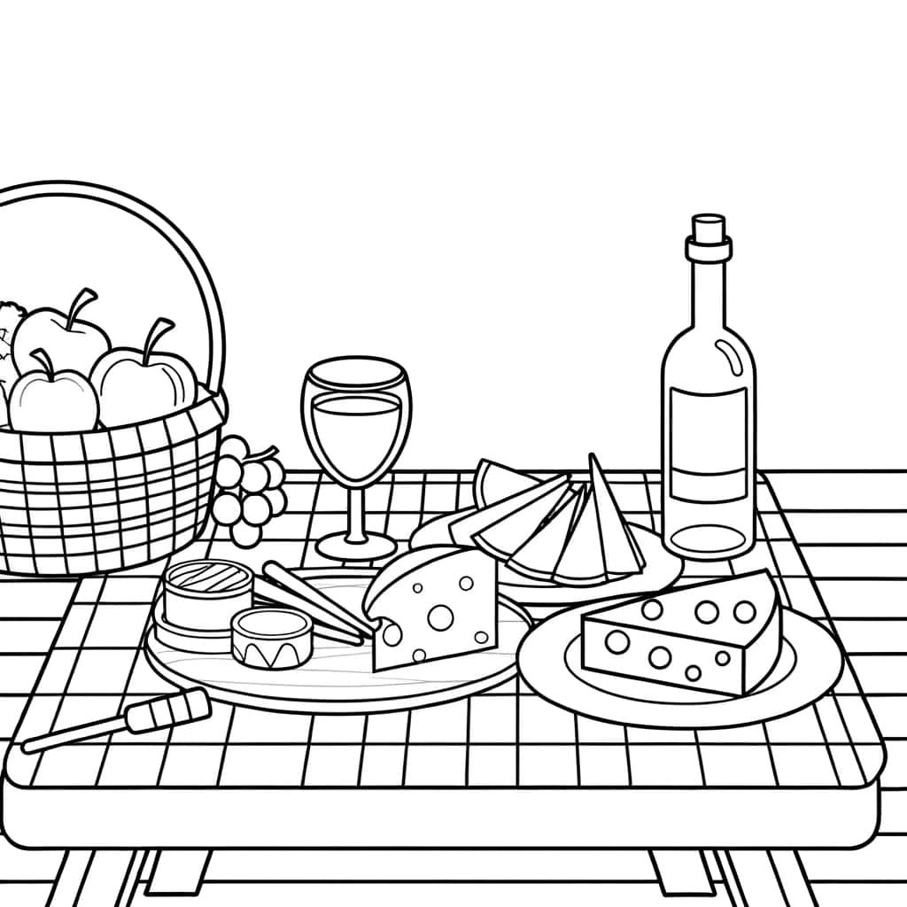 Coloriage Apéritif convivial à imprimer et colorier