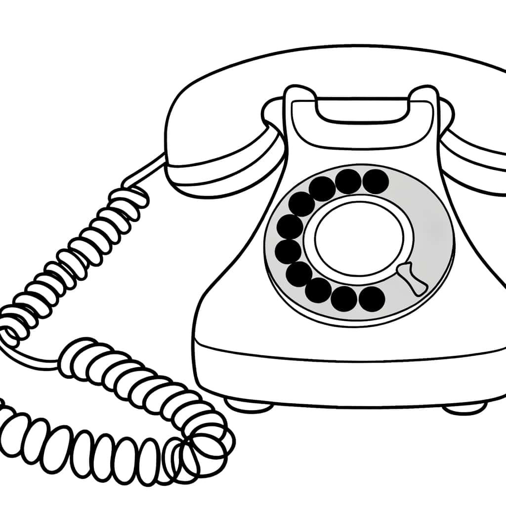 Coloriage Téléphone à cadran à imprimer et colorier