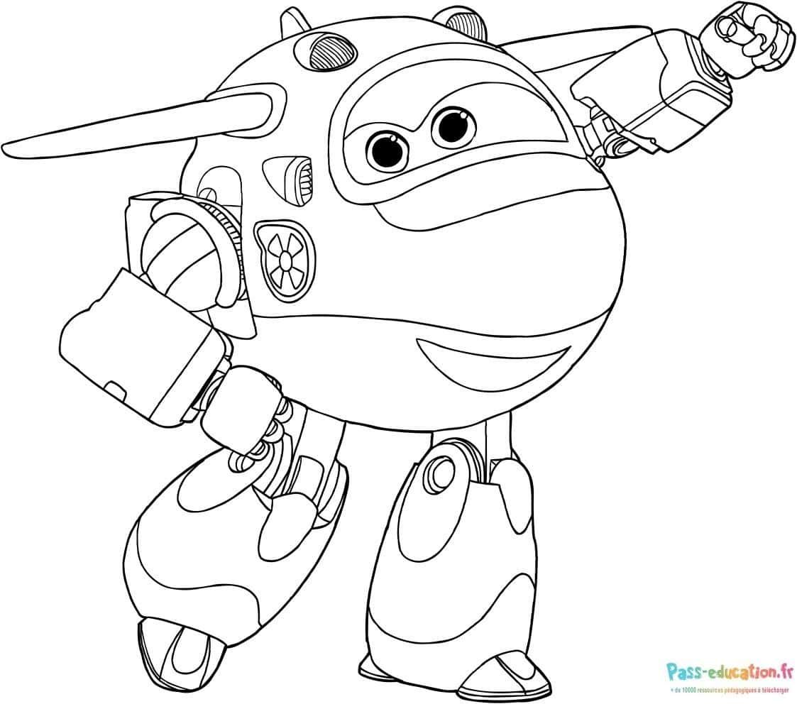 Coloriage Jett de Super Wings à imprimer et colorier