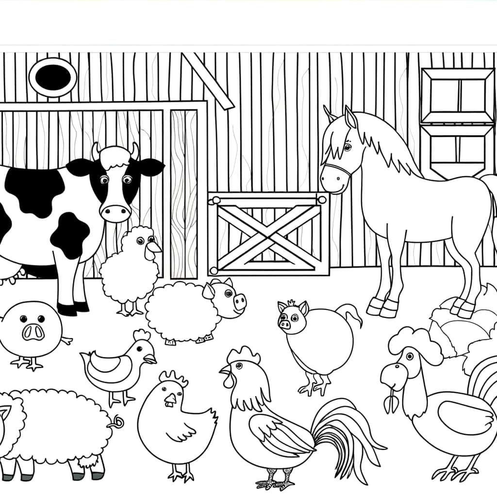 Coloriage Animaux de la ferme à imprimer et colorier