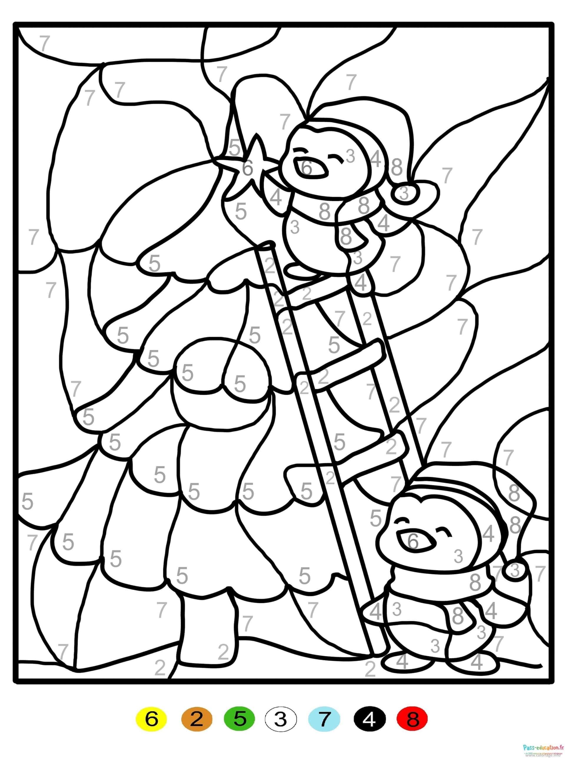 Coloriage Abeilles numérotées à imprimer et colorier