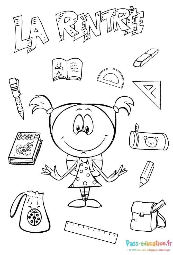 Coloriage Rentrée Scolaire à imprimer et colorier