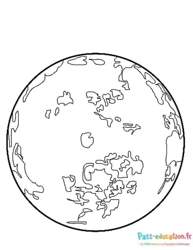 Coloriage Planète Terre à imprimer et colorier