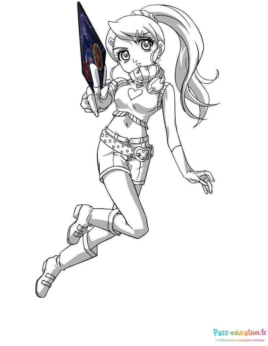 Coloriage Guerrière Bakugan à imprimer et colorier