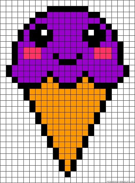 Coloriage Glace Kawaii à imprimer et colorier